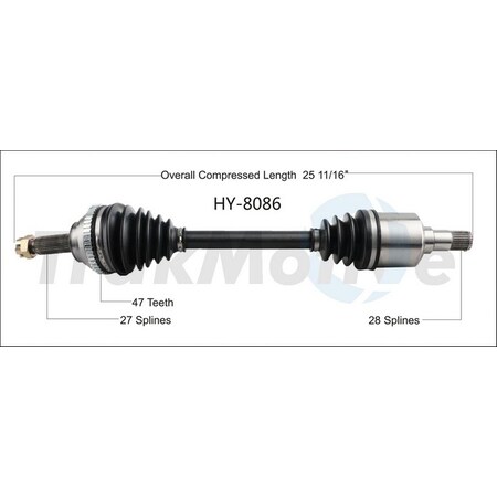 Surtrack Axle Cv Axle Shaft, Hy-8086 HY-8086